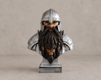 Dwarf Warrior Bust, Fantasy Statue