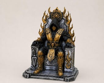 Masked Fighter Infernal Ninja Inspired Throne Figurine