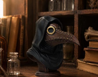 Plague Doctor Bust, Gothic Desk Decor, Apothecary Curiosity Gift