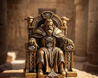 Golden Odin Norse God Statue