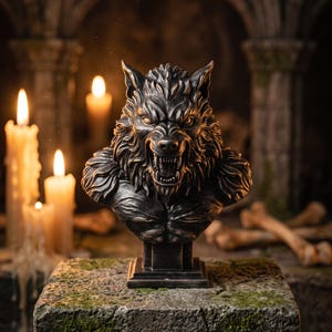 Gothic Fantasy Werewolf Head