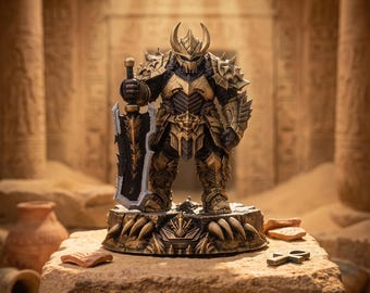 Fantasy Trophy Armor Figure, Armored Hunter Statue for Gaming Room Decor, Collector Gift