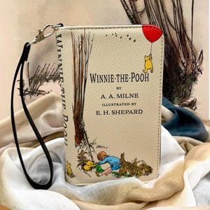Winnie the Pooh Book Wallet A A Milne Classic Illustrated by E H Shepard Literary Wristlet Pooh Bear Gift StoryGiftStudio
