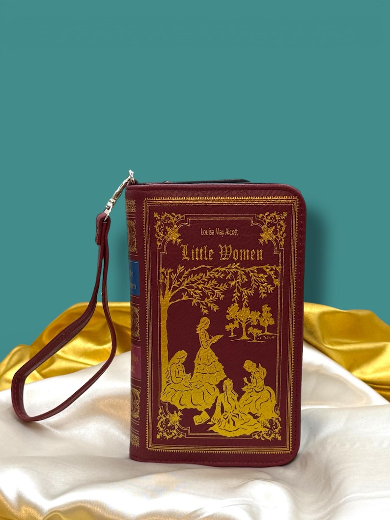 Little Women book wallet front cover shown as a book-style clutch