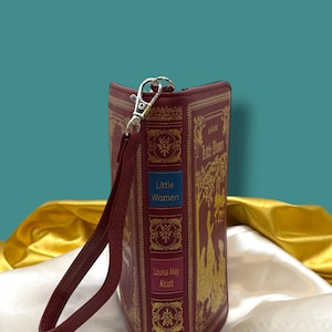 Side profile of book wallet showing spine-style design