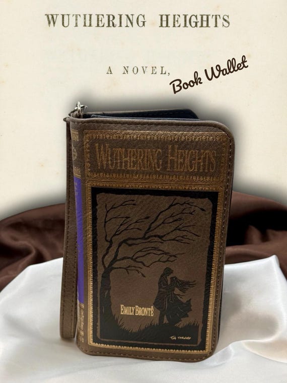 Wuthering Heights Book Wallet | Gothic Literary Wallet with Wristlet | Emily Brontë Gift | Dark Academia Wallet | Fits Smartphone