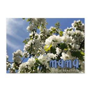 Carte de voeux - Mama Love is Beautiful - Fleurs de pommier croquantes - Cadeau photo original