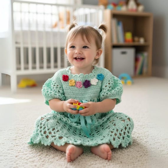 green emerald velvet dress Baby Girls Mint Green Floral Printed Rib Knit Dress  Long Sleeve"  Juscubs