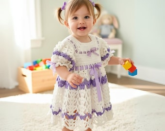 Crochet Purple Baby Dress, Handmade Vintage Knit Cream & Lavender Baby Shower Gift, Special Occasion Outfit for Girl, Toddler Birthday Dress - Etsy Canada Crochet Purple Baby Dress, Handmade Vintage Knit Cream & Lavender Baby Shower Gift, Special Occasion Outfit for Girl, Toddler Birthday Dress - Etsy Canada
