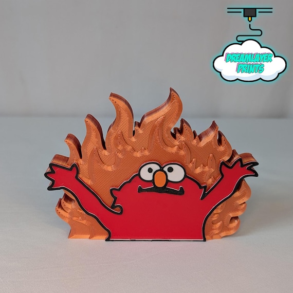 3D Printed Fire Elmo Wall/shelf Decor - Etsy