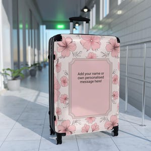 Personalized Floral Suitcase | Custom Travel Luggage, Unique Gift for Travelers, Floral Design, Custom Name Suitcase, Special Occasions