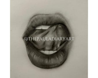 Lippen ORIGINAL ART abstrakte Kunst Digitaler download