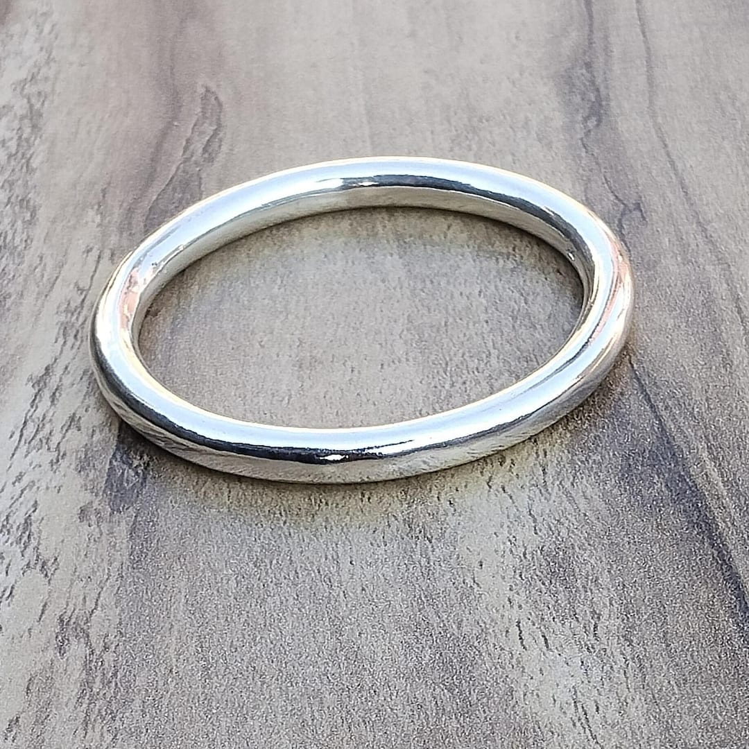 Solid Bangles Solid Sterling Silver Bangle | Handmade Hammered Cuff Bracelet ...