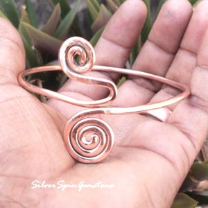 Adjustable Raw Copper Bangle: Stackable Cuff Bracelet