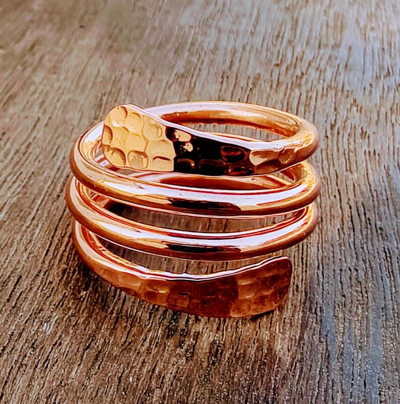 Hammered Copper Wrap Ring: Adjustable Healing Jewelry - Etsy