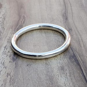 Solid Sterling Silver Bangle | Handmade Hammered Cuff Bracelet | Minimalist Unisex Jewelry Gift
