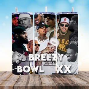 Chris Brown 20oz Tumbler Wrap Design, Music Lovers Tumblers Wraps , Tumbler Wrap PNG, PNG Digital Download, Breezy Bowl, Concert