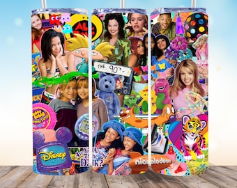 90s Tumbler Wrap Design: 20oz Straight Tumbler PNG (Digital Download)