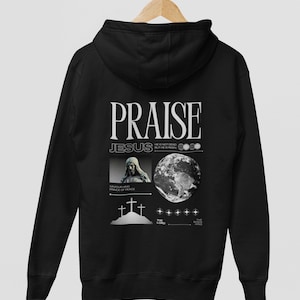 Praise Jesus Hoodie He Is Risen Christian Sweatshirt Bible Verse Hoodie Faith-Based Worship Hoodie Religious Easter Christian Gift