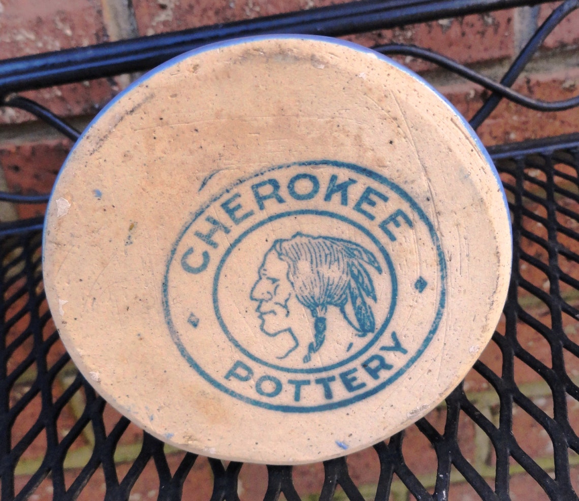 Cherokee Pottery Vase Blue Louisville Pottery Kentucky Etsy
