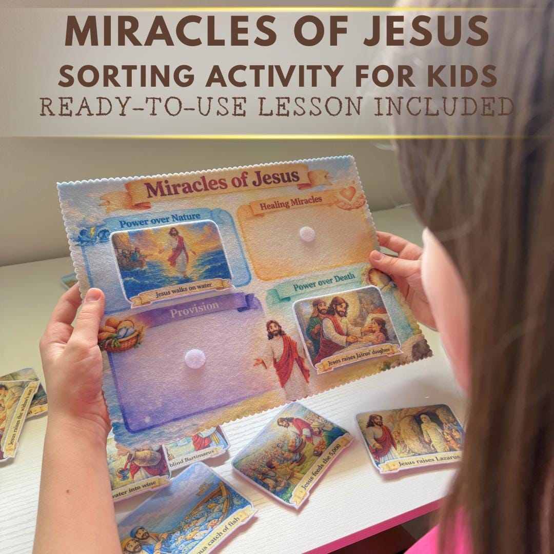 Jesus Miracles Bible Lesson for Kids, Sunday School Activity, Christian ...