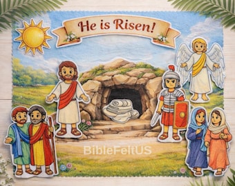 Easter Resurrection Felt Board Set | He Is Risen Bible Lesson (Sunday School Activity)