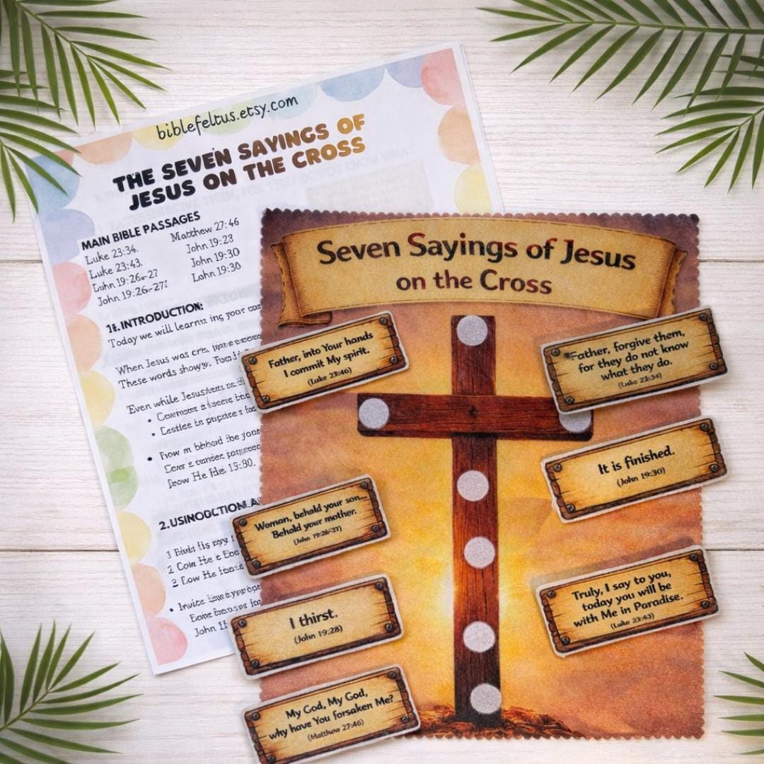 Seven Sayings of Jesus on the Cross Felt Set | Christian Sunday School ...