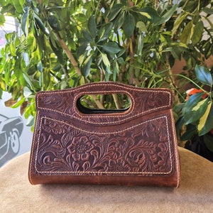 Bolso de piel auténtica hecho a mano italiano para mujer, bolso de mano bohemio y elegante, patrón de piel de estilo antiguo, regalo para ella, bolso diario único