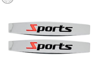 Aluminum Sports Fender Emblems - Universal Fit, 2-Piece Set