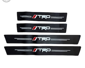 TRD Carbon Fiber Door Sill Protector Stickers: Anti-Scratch Car Scuff Guard