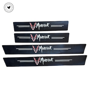Markhor Door Sill Protector Stickers Carbon Fiber – 4pc Anti-Scratch Strip, Scuff Protector