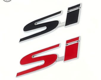 3D Metal Si Emblem Badge: Car Accessory Decal for Civic, Accord, Jazz