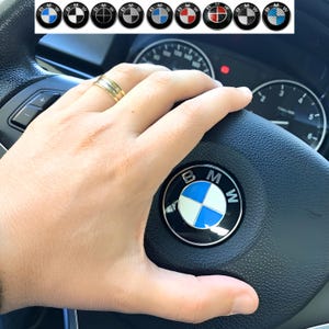 BMW Steering Wheel Emblem 45mm – Aluminum Logo Badge Sticker for E46 E90 F30 G20 G38 F34 G60 – Car Interior Decal with Adhesive