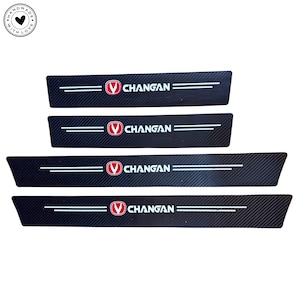 CHANGAN Door Sill Protector Stickers Carbon Fiber – 4pc Anti-Scratch Strip, Scuff Protector