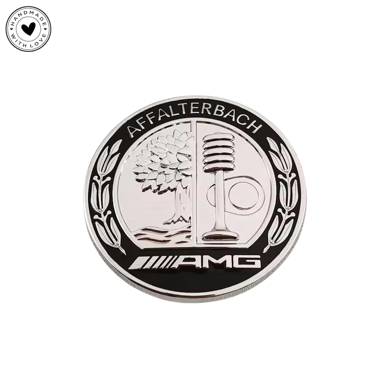Amg Tree AMG Apple Tree Emblem, Black Metal Badge (45mm 56mm 65mm Sizes ...