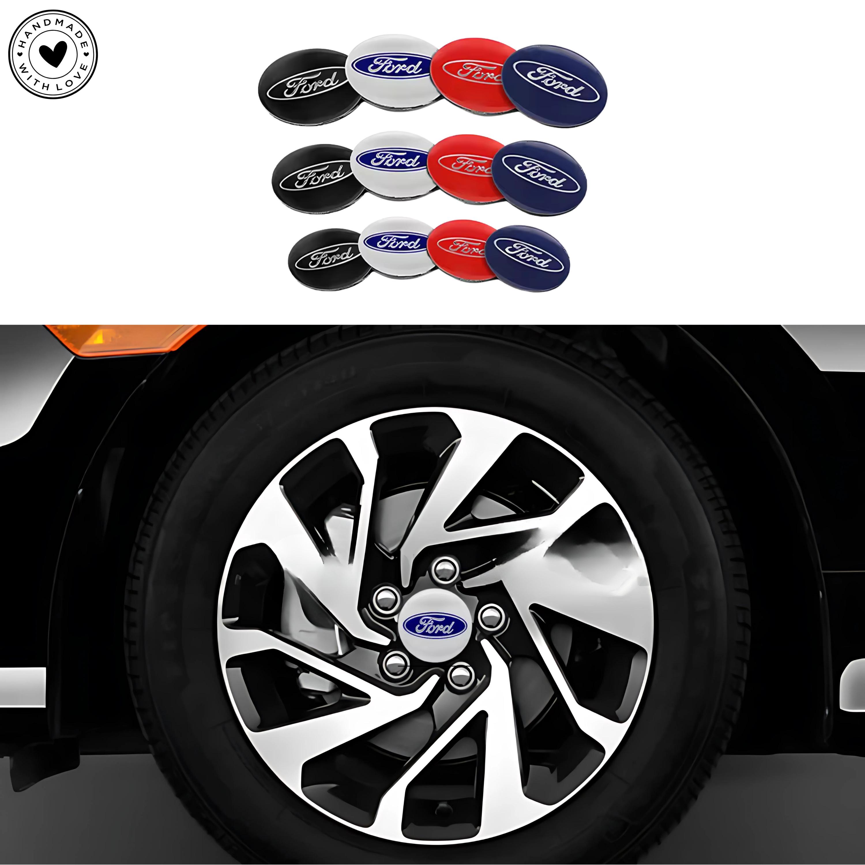 Ford Wheel Hub Stickers: Chrome Rim Center Cap Decals - 56/60/65mm ...