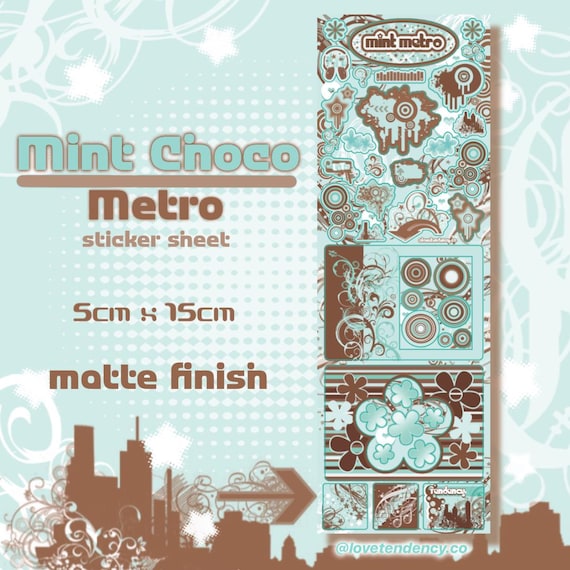 Mint Chocolate Frutiger Metro Sticker Sheet