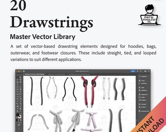 Pinceaux vectoriels Adobe Illustrator 20 cordons de serrage pour une conception technique de qualité professionnelle
