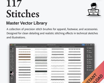 Adobe Illustrator Pinceaux vectoriels 117 points pour la conception technique Matériel de qualité professionnelle Tech Pack