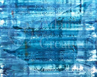 BLUE MANTARAY ABSTRACT | Oil Painting | 30X30 | Toronto | Contemporary Portrait | Canadian Art | Canadian Artist | OP30x30X069