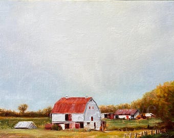 RURAL ONTARIO BARN | Plein Air | 11X14 | Oil on Linen | Toronto | Ontario | Canada | Canadian Art | Canadian Artist | OP11X14L071