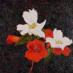 BLOEMENSTUDIE | Olieverfschilderij | 8 x 8 inch | Olieverf op linnen
