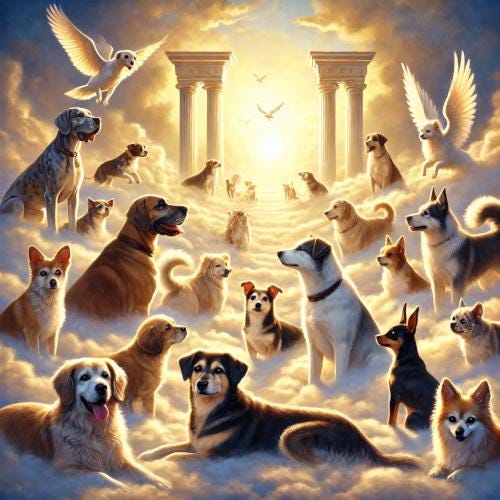 Dog Heaven - 2 Piece Digital Print Collection 16 X 16 in 300DPI
