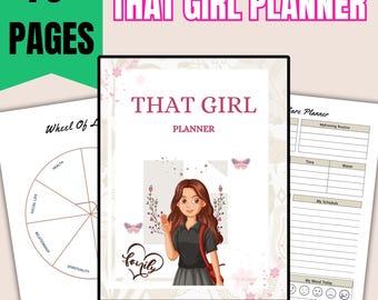 That Girl Digital Planner: Black Women Self-Care (Editable PDF Download)