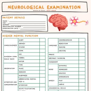 Neurological Examination Medical Clerking Templates - Etsy