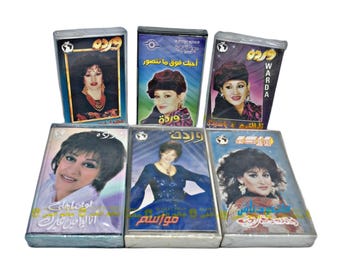 Warda Algerian RARE  Lot Of 6 Cassette Tapes Vintage Arabic Tarab Music وردة الجزائرية  شرائط كاسيت