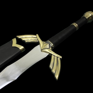 Handmade Legend of Zelda Master Sword Replica: Custom handmade anime sword design for collectors a unique display piece and gift for him