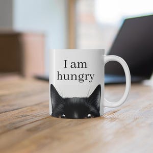 Black Cat Mug, Cute Cat Lover Gift, Gift for Mom, Gift for Dad, Cat Coffee Cup, Pet Owner Gift, cute cat mug, Cat Mug, funny cat mug.