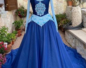 MADE TO ORDER Sleeping Beauty Inspired Dress, Blue Adult Dress, Aurora  Costume Adult, Custom Costume in your size, Cosplay Costume