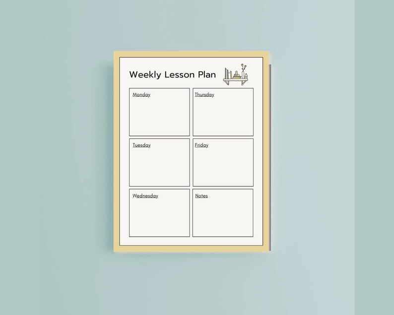Homeschool Printable Planner Minimalist Teacher Lesson Plan Template ...